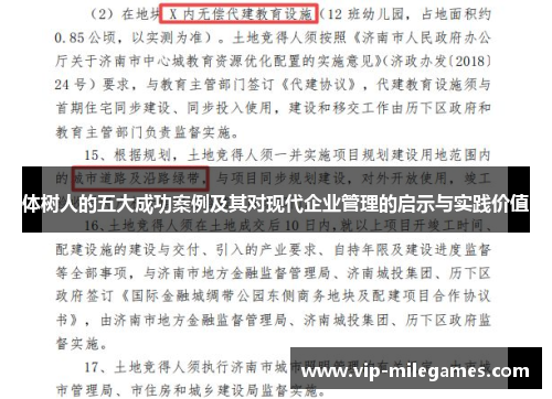 体树人的五大成功案例及其对现代企业管理的启示与实践价值