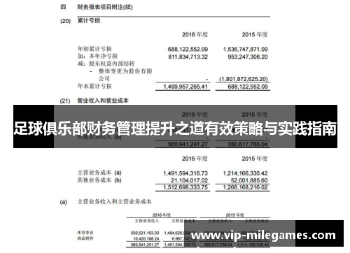 足球俱乐部财务管理提升之道有效策略与实践指南 足球俱乐部财务管理提升之道有效策略与实践指南